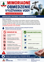 MIMORIADNE OBMEDZENIE VYUŽÍVANIA VODY
