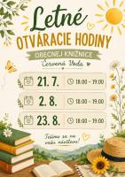 Letne otváracie hodiny obecnej knižnice 