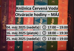 Otváracie hodiny Knižnica MÁJ